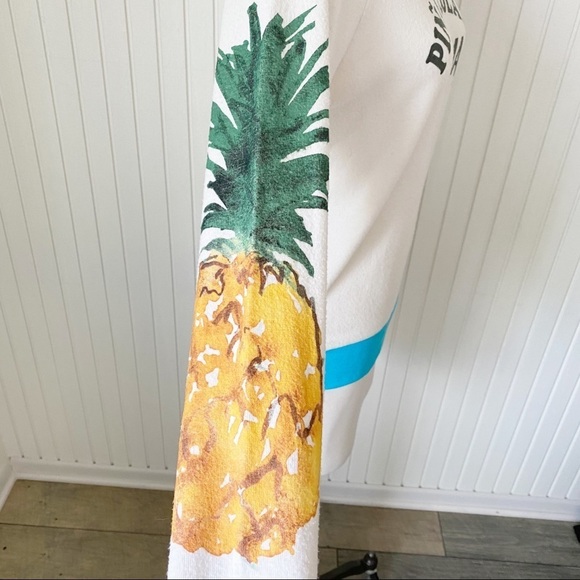 NWT Chaser Pina Colada Mama Pineapple Cream Beach Sweater Sweatshirt Size Medium - Picture 6 of 16